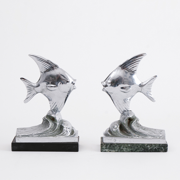 Vintage Angel Fish Bookends c.1920 - NoteWorthy